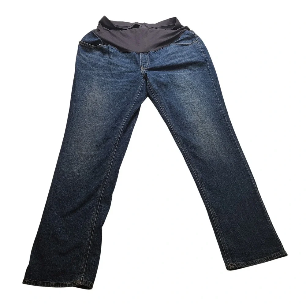 Old Navy Maternity Boyfriend Women's Jeans Blue Full Panel Denim Size 16 Pants